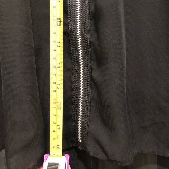 EUC Disney's  [D-Signed] High Low Black Zipper Skirt - Elastic Waistband! - Picture 5 of 9